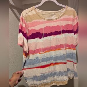 Westbound Multicolor Wave-Striped Crewneck Tee